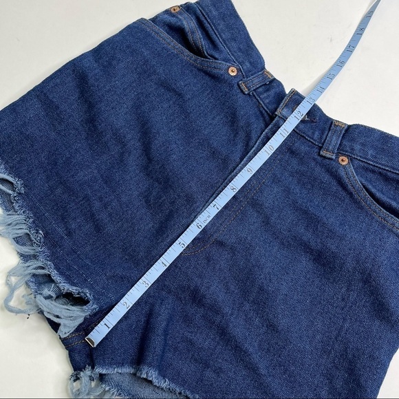VINTAGE Levi’s High Waist Floral Pocket Orange Tab Raw Hem Booty Short Shorts - Picture 11 of 12
